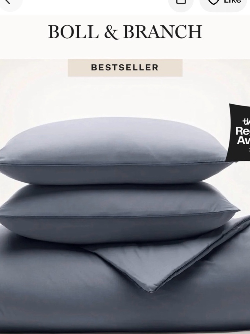 Boll & Branch 2 Standard Hemmed Shams in Mineral
